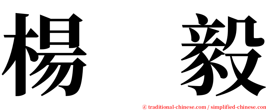 楊　毅 serif font